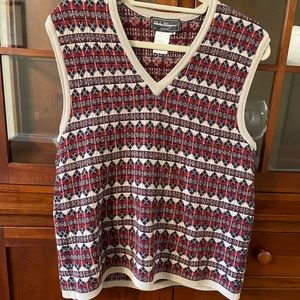Vintage 1990s Salvatore Ferragamo argyle wool and cotton vest